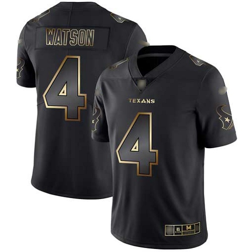 Houston Texans Limited Black Gold Men Deshaun Watson Jersey NFL Football #4 Vapor Untouchable->houston texans->NFL Jersey